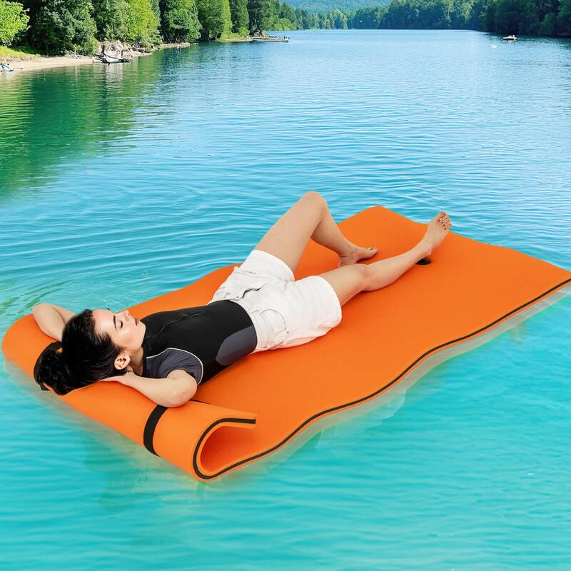Costway 3-Layer Tear-proof Water Mat Floating Pad Island Water Sports