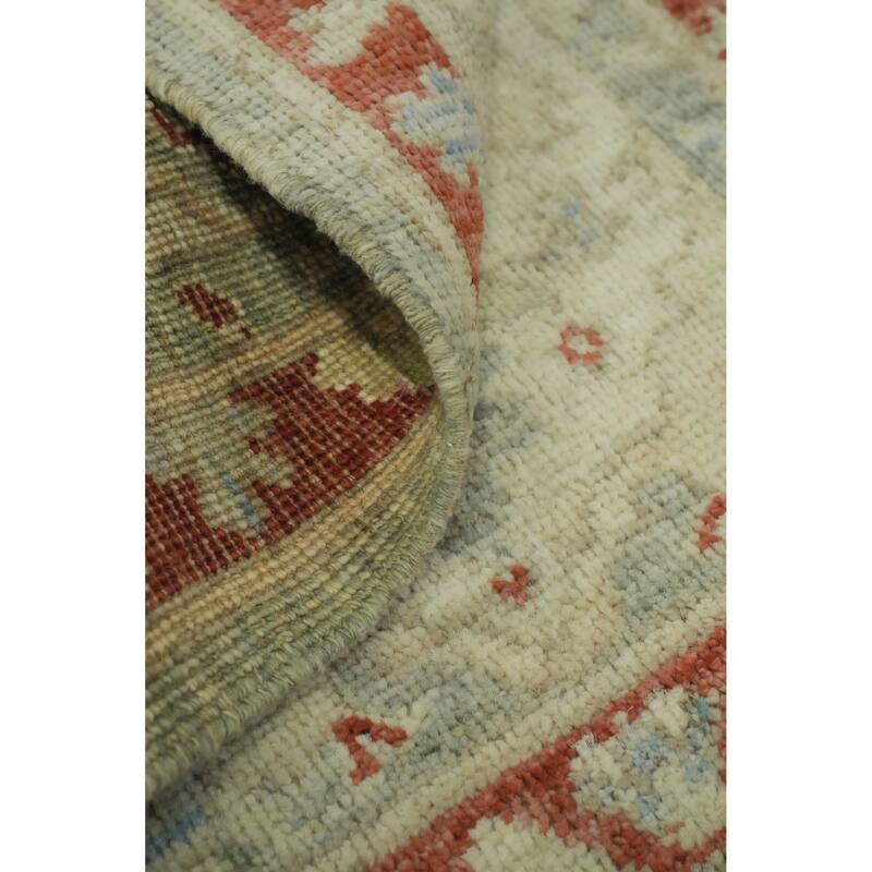 Handmade Wool Oushak Vegetable Dye Accent Rug, Medallion Geometric Carpet - 3' 0'' X 2' 0''