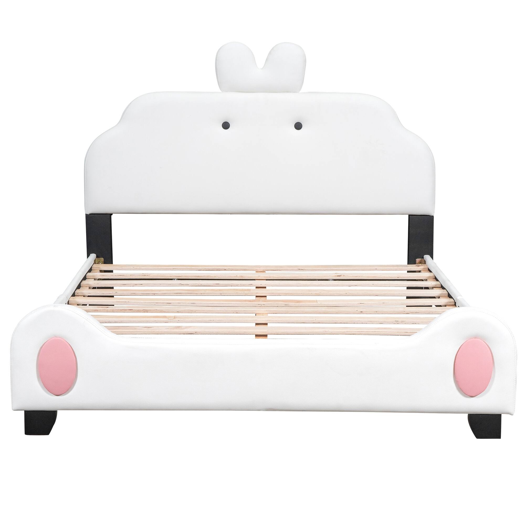Upholstered Platform Bed with Cartoon Headboard and Footboard - Bed ...
