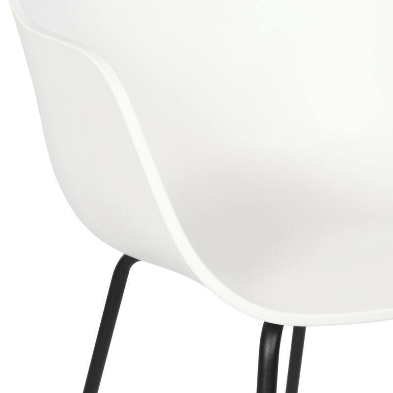 Furnish Theory Curve-K ML Indoor/Outdoor Dining Armchairs Arm Chairs w Polypropylene Shell & Powder-Coated Steel Legs (Set of 2)