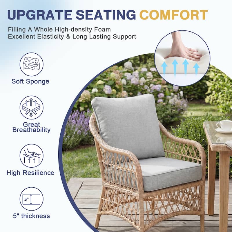 Aoodor Outdoor Seat/Back Cushion Set of 2