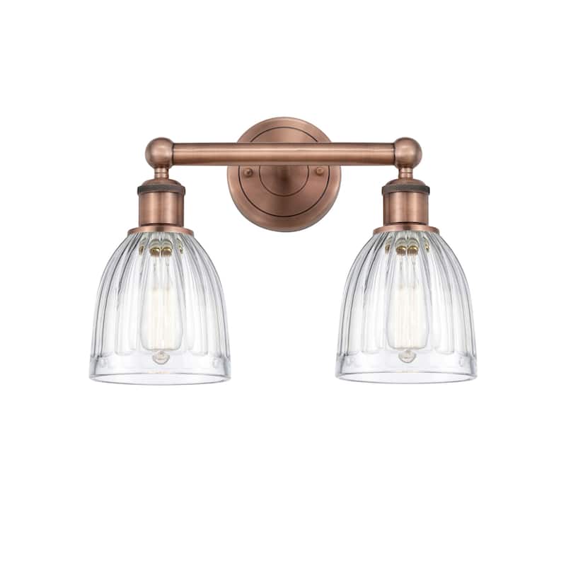 Innovations Lighting 616-2W-12-15 Brookfield Vanity Brookfield 2 Light - Antique Copper / Clear
