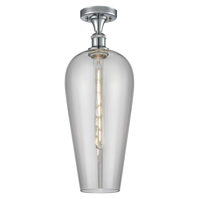 Innovations Lighting 516-1C-20-8 Chelsea Semi-Flush Chelsea 8" Wide - Polished Chrome / Light Smoke