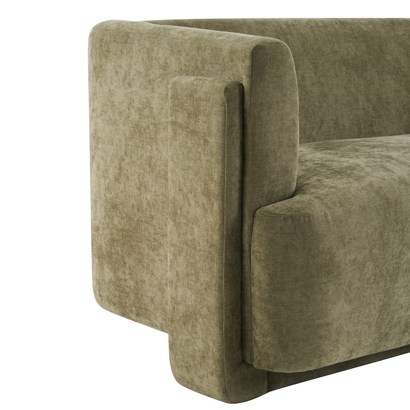 Christopher Knight Home - Modern Upholstered 77.56" 3-Seat Sofa with Geometric Block Arms