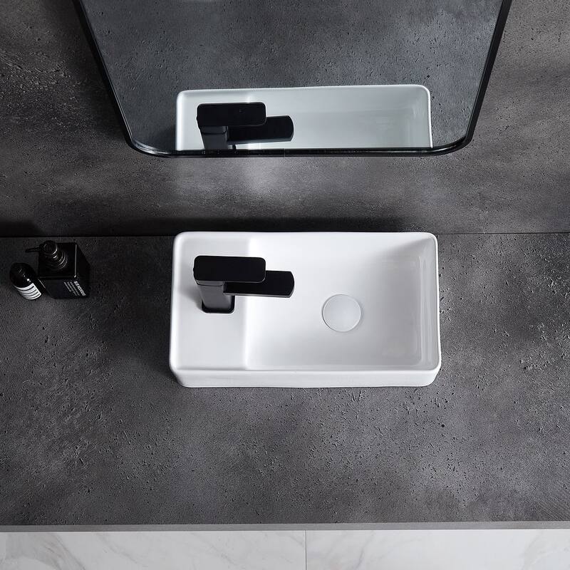 Eridanus 18" L x 10" W Wall-Hung Bathroom Sink Cloakroom Powder Room Sink