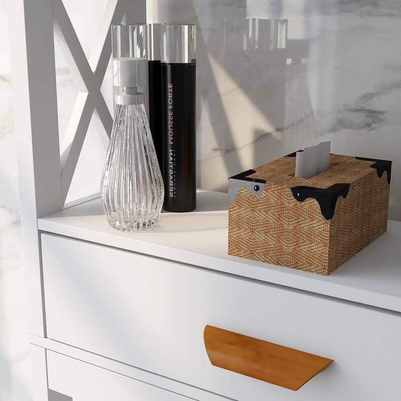 Over the Toilet Storage Cabinet White with one Drawer and 2 Shelves