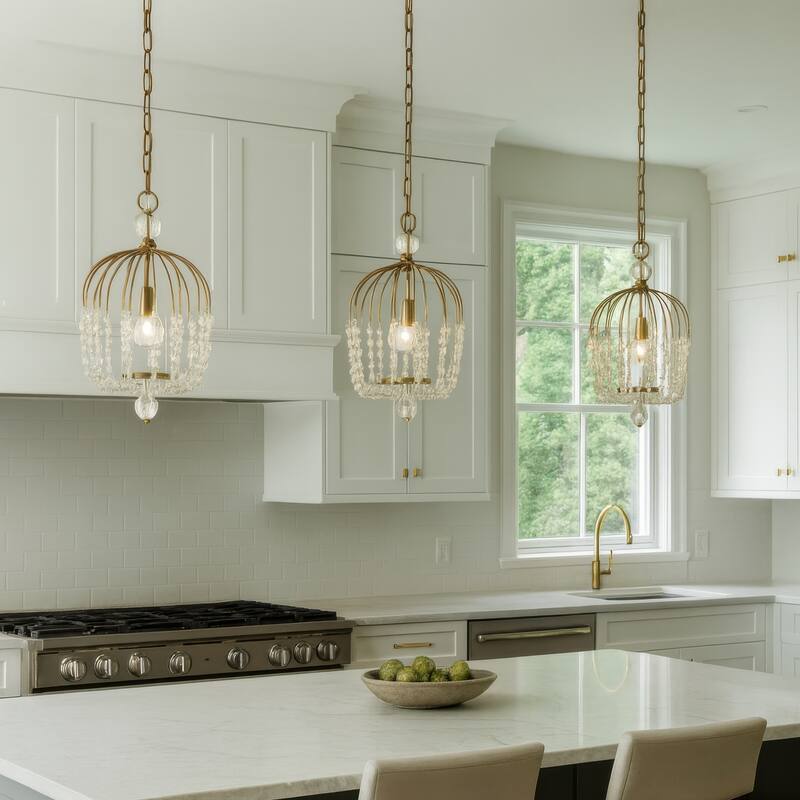 Varaluz Voliere 1-Light Crystal Pendant - Havana Gold