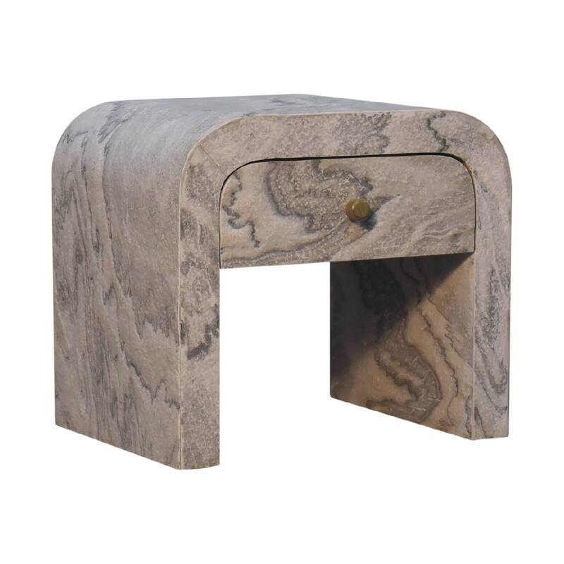 Artisan Furniture Solid Wood Nouveau Nightstand ,oak-beige ,1Drawer