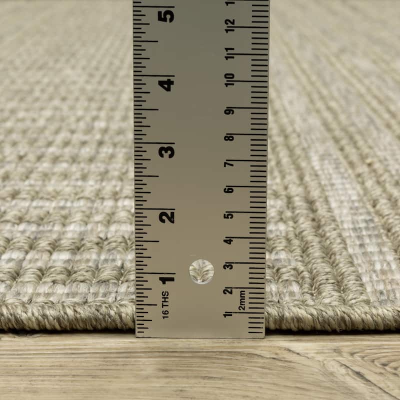 Vista Home Tangelo Woven Stripe Tan/Brown Ultimate Performance Rug.