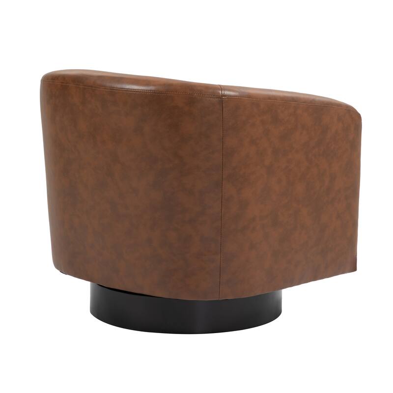 Round Barrel Armchair 360-Degree Swivel Accent Chairs