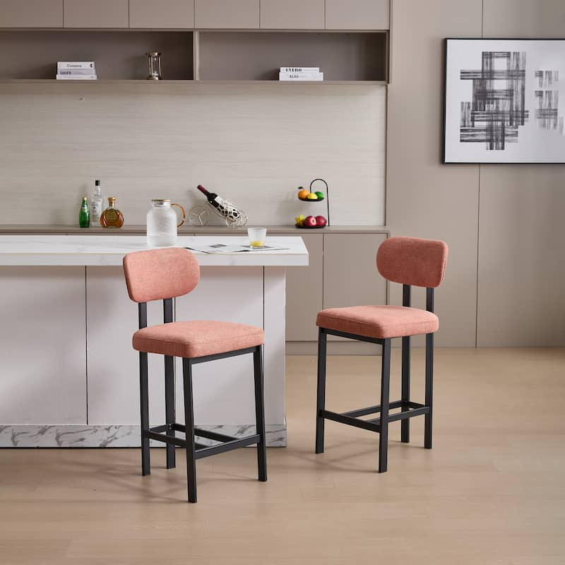 Upholstered Counter Height Bar Stools Side Chairs Set of 2