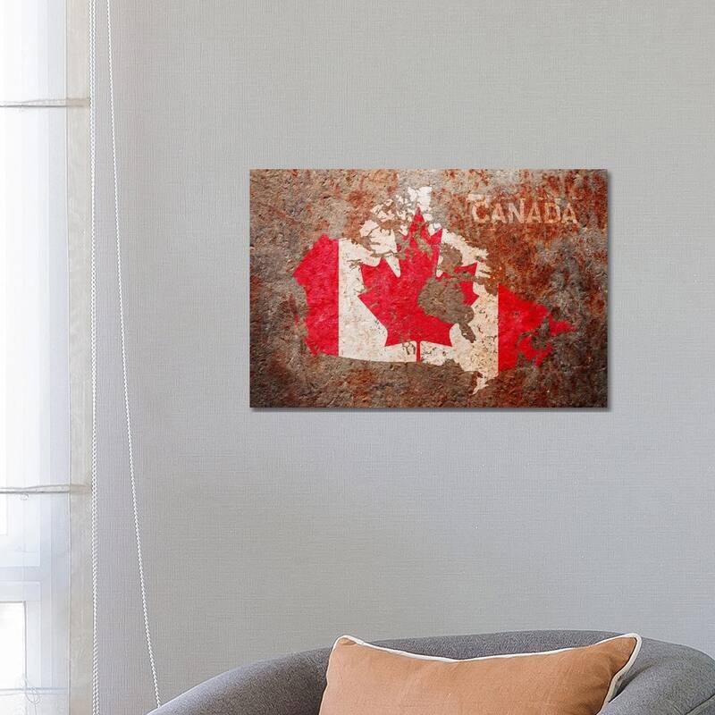 iCanvas "Canada Flag Map" by Michael Tompsett Canvas Print - 18x26x1.5