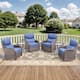Option Brwon Wicker Blue Cushion