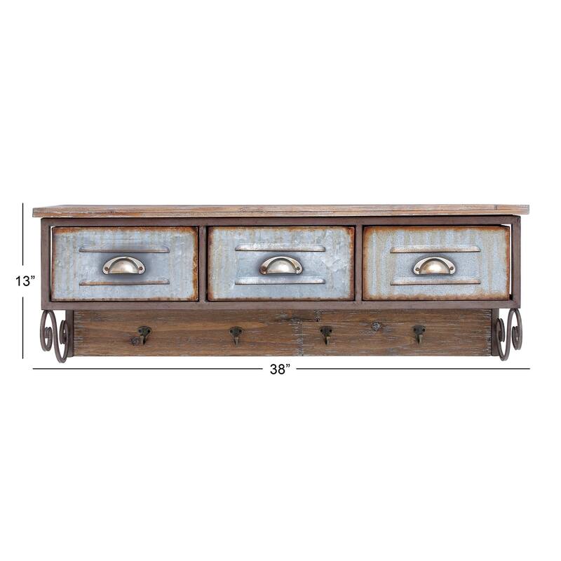 Wood Wall Shelf - Brown - Roche River Decor