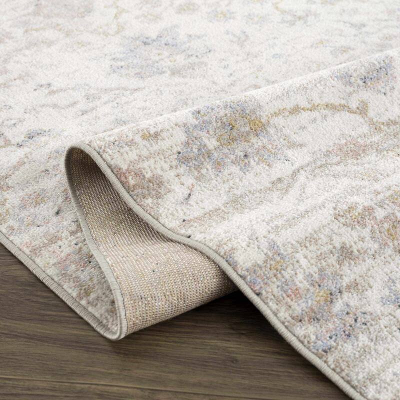 Hauteloom Azula Hallway, Kitchen Machine Washable Runner Rug - Ivory, Dark Red, Slate Blue - 2'7" x 7'3"