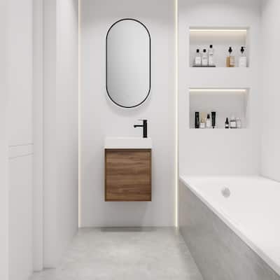 18 Inch Floating Small Bathroom Vanity With Single Sink, Suitable For Small Bathroom