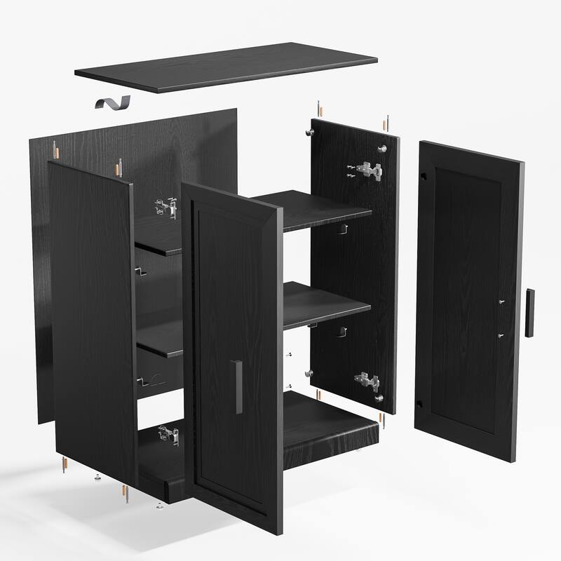 Wooden Accent Cabinet Storage Modern Sideboard Buffet Cabinet with Adjustable Shelf for Living Room Dining Room Entryway