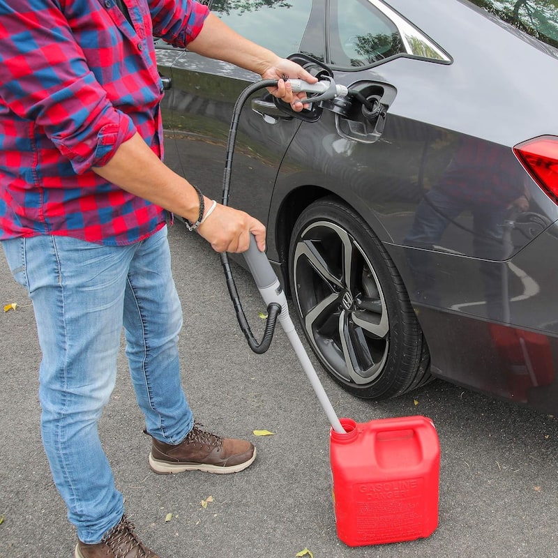 Deway Automatic Fuel Transfer Pump with Nozzle, Powerful Battery