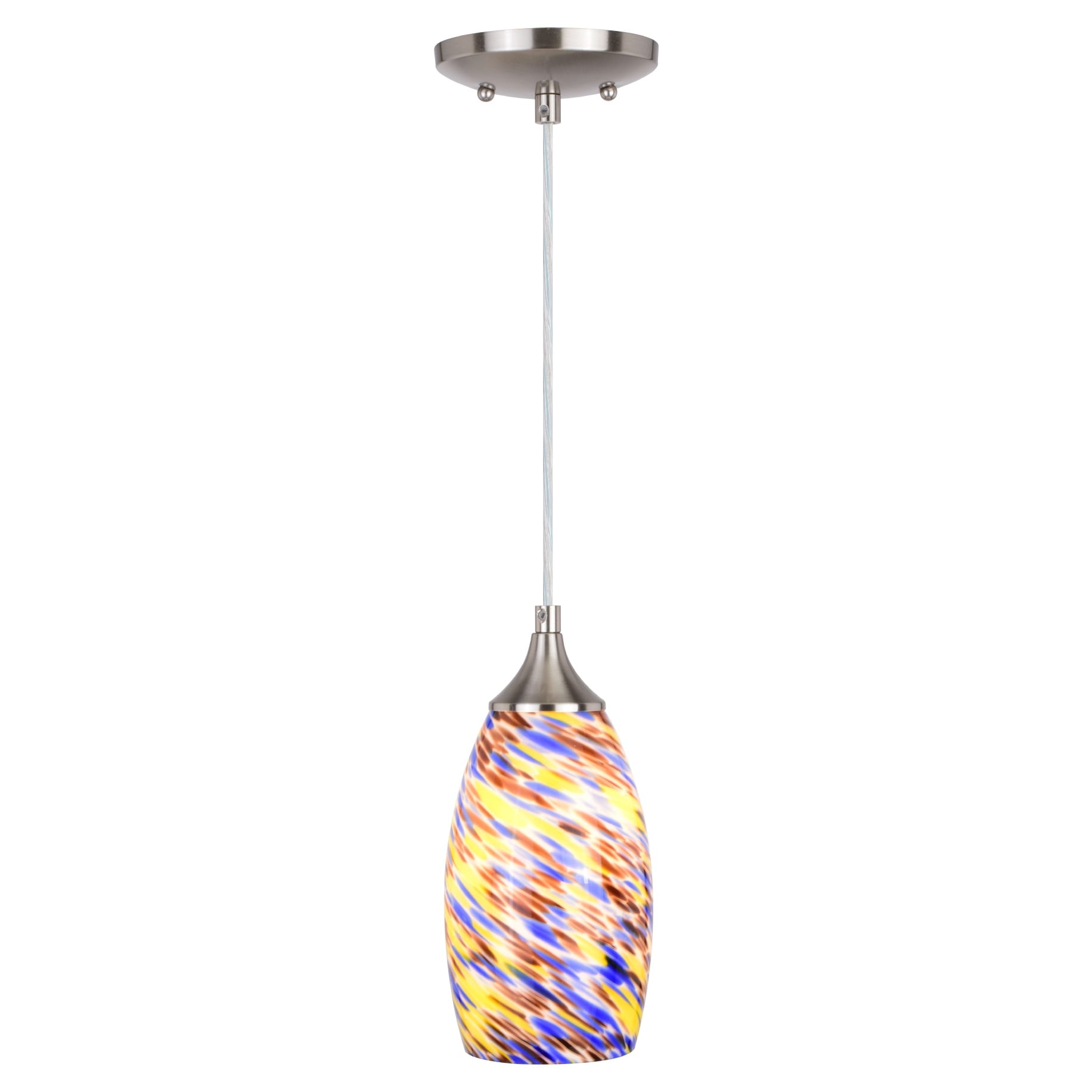 Milano Mini Pendant Ceiling Light Multi Color Swirl Art Glass