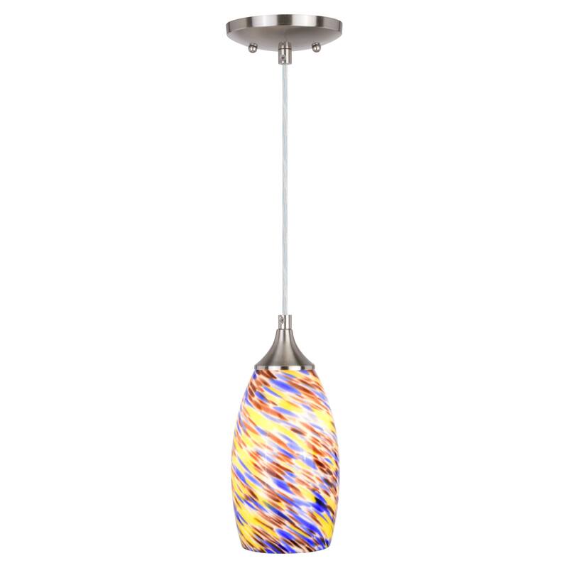 Milano Mini Pendant Ceiling Light Multi Color Swirl Art Glass