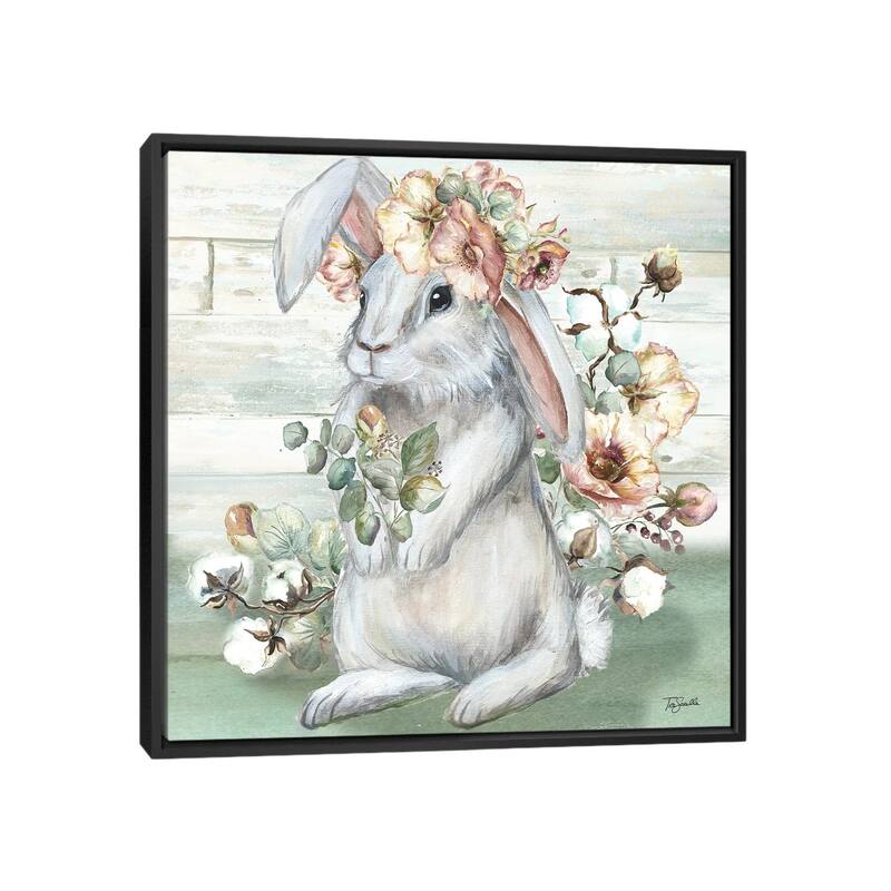 iCanvas "Farmhouse Bunny II" by Tre Sorelle Studios Framed - Black - 26x26