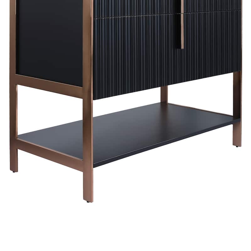 Fine Fixtures Serenity Modern Bathroom Vanity with Black Sintered Stone Top