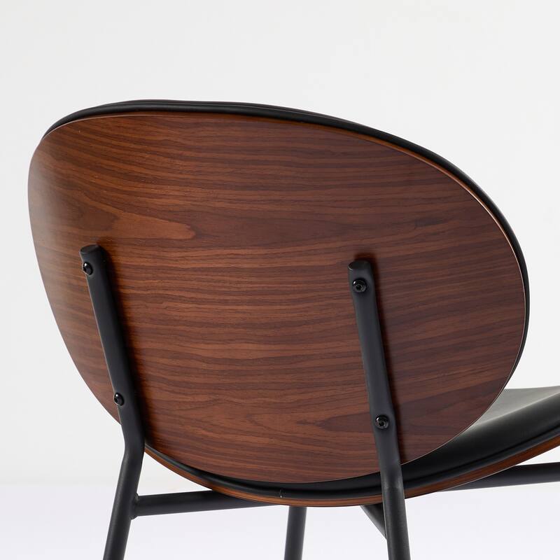 Mid-Century Modern Shell Chair Single Side Chair Tripod,Orange fabric Lounge Chair in Walnut Finish Comfortable Backrest