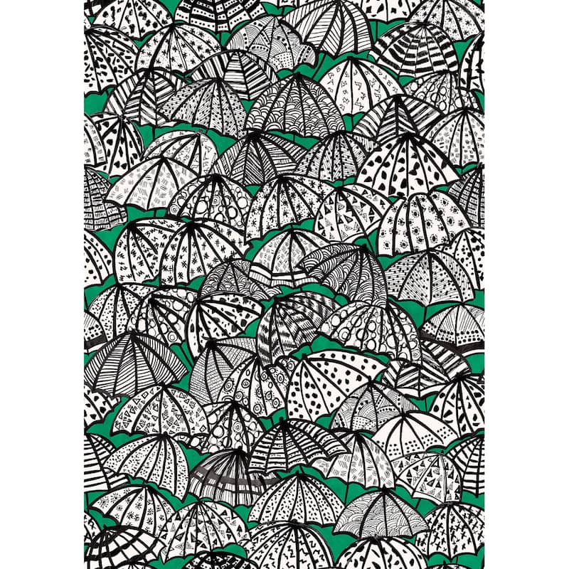 Dara Green Jolly Brollies Wallpaper