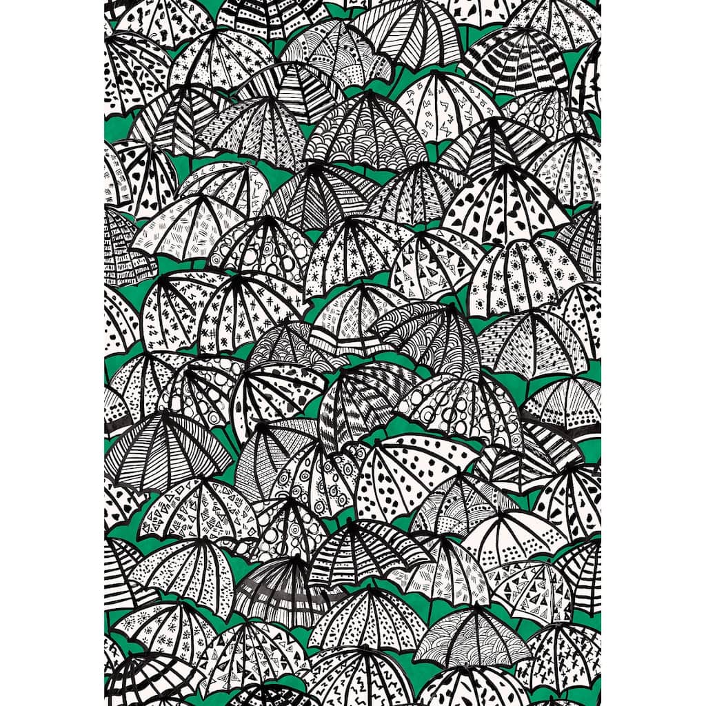 Dara Green Jolly Brollies Wallpaper