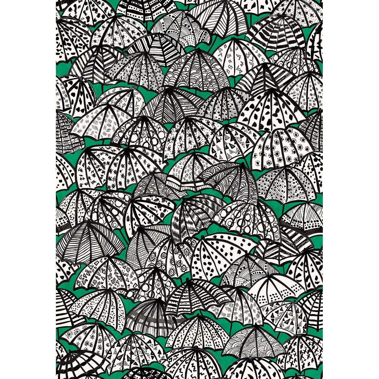 Dara Green Jolly Brollies Wallpaper