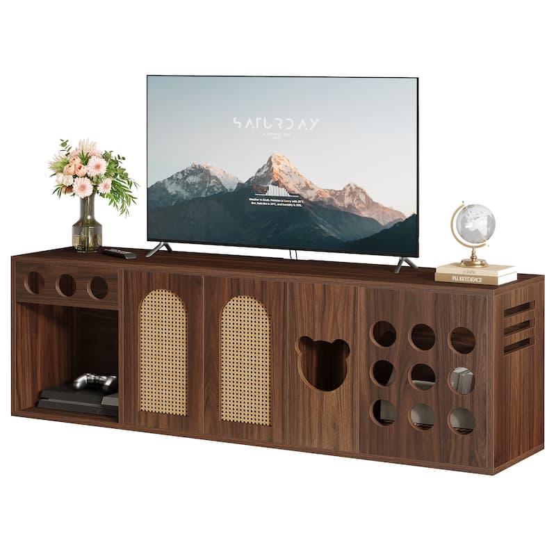 Extra Large TV Stand, 70.9'' TV Console Cabinet for 70/75/80 Inch TV, Entertainment Center with Storage Cabinets for Living Room