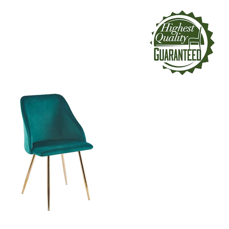 Porthos Home Pema Dining Chairs Set of 2, Velvet, Gold Chrome Legs