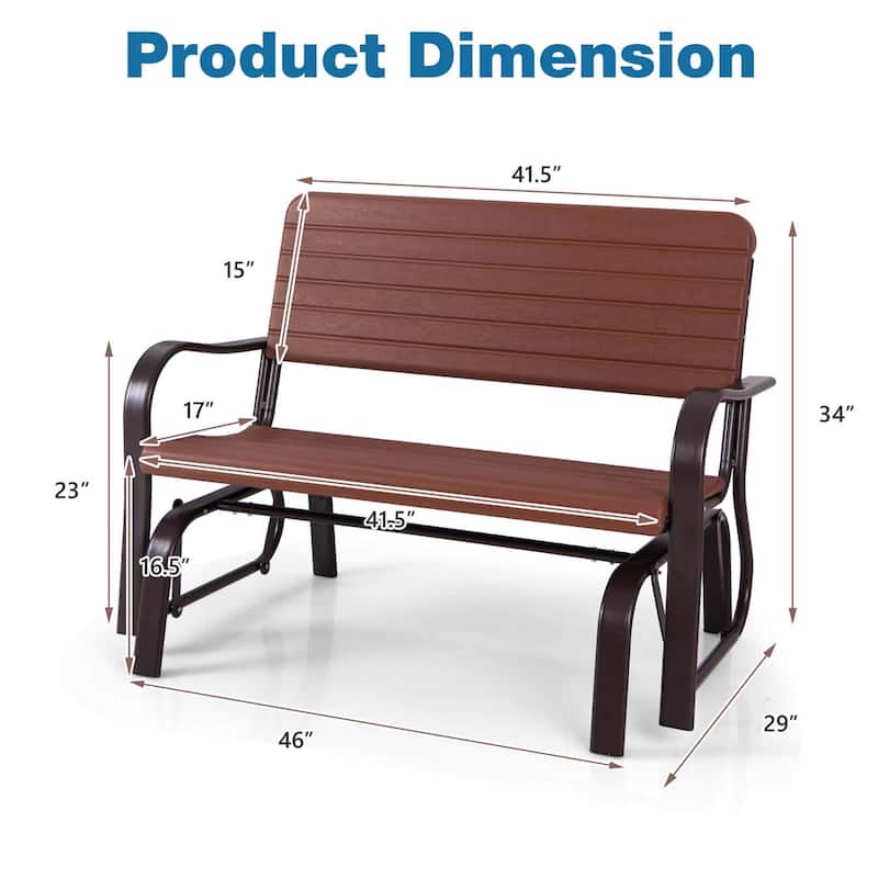 Outdoor Swing Glider Patio Chair Bench Steel Porch Rocking Loveseat
