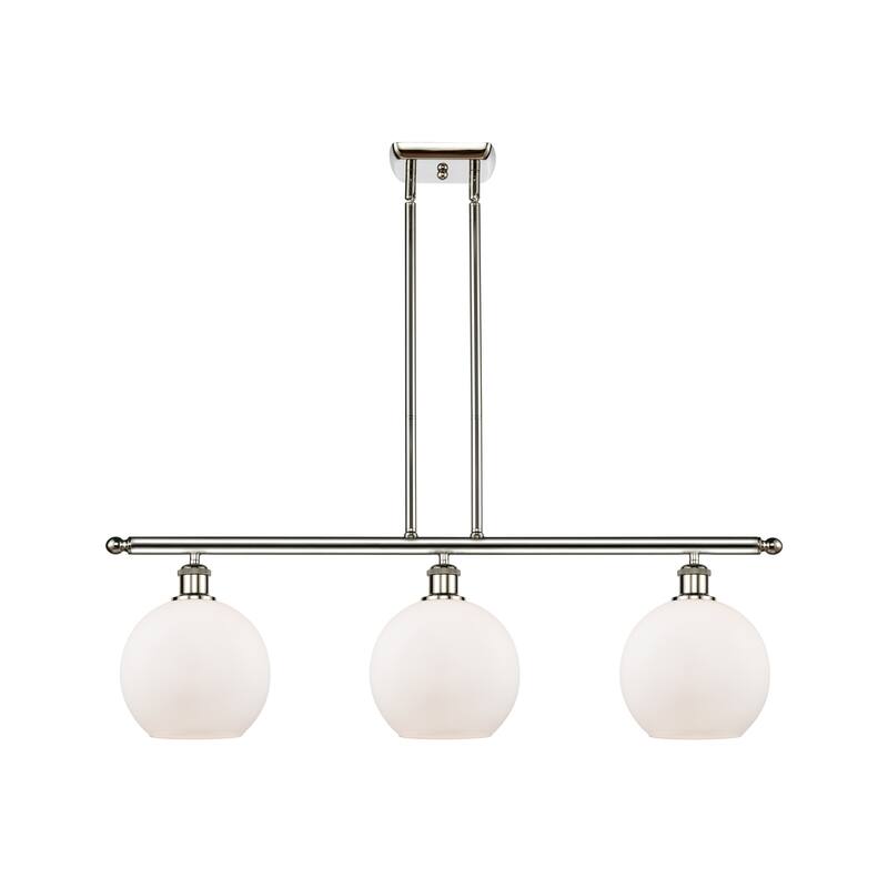 Innovations Lighting 516-3I-11-36 Athens Linear Athens 3 Light 36" - Polished Nickel / Matte White