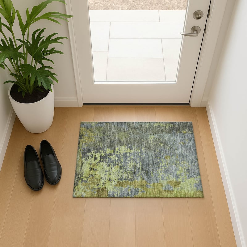 Premium Washable Super Soft Chic Abstract Mayfield Rug - Cactus - 1'8" x 2'6"