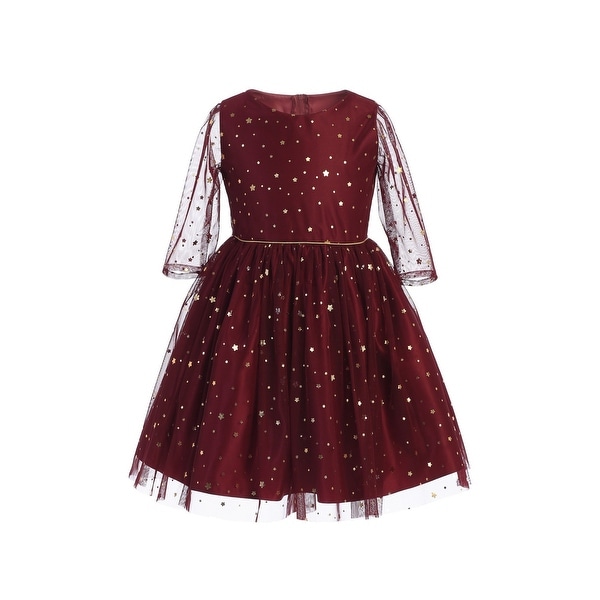 burgundy & gold dress