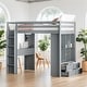 preview thumbnail 19 of 35, Eye-catching Design Twin Size Loft Bed with large shelves, Desk and LED Light, Maximum storage space, Versatility galore, White