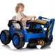 preview thumbnail 15 of 19, Kids Ride on Excavator Blue