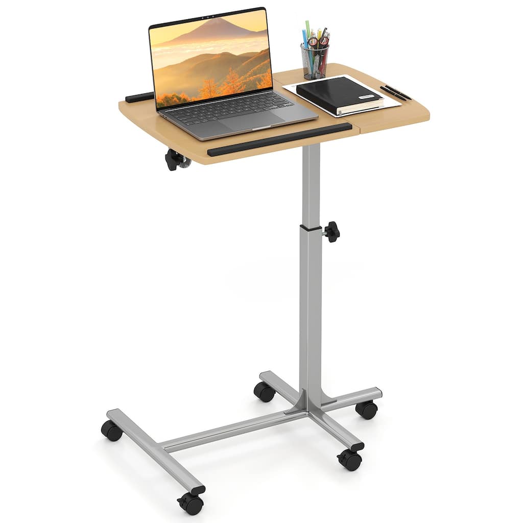 Gymax Mobile Standing Desk Height Adjustable Sit to Stand Laptop Desk