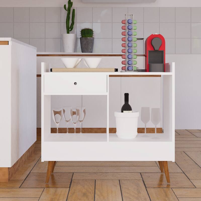 Boahaus Bar Cabinet Modern Wood Storage Shelves