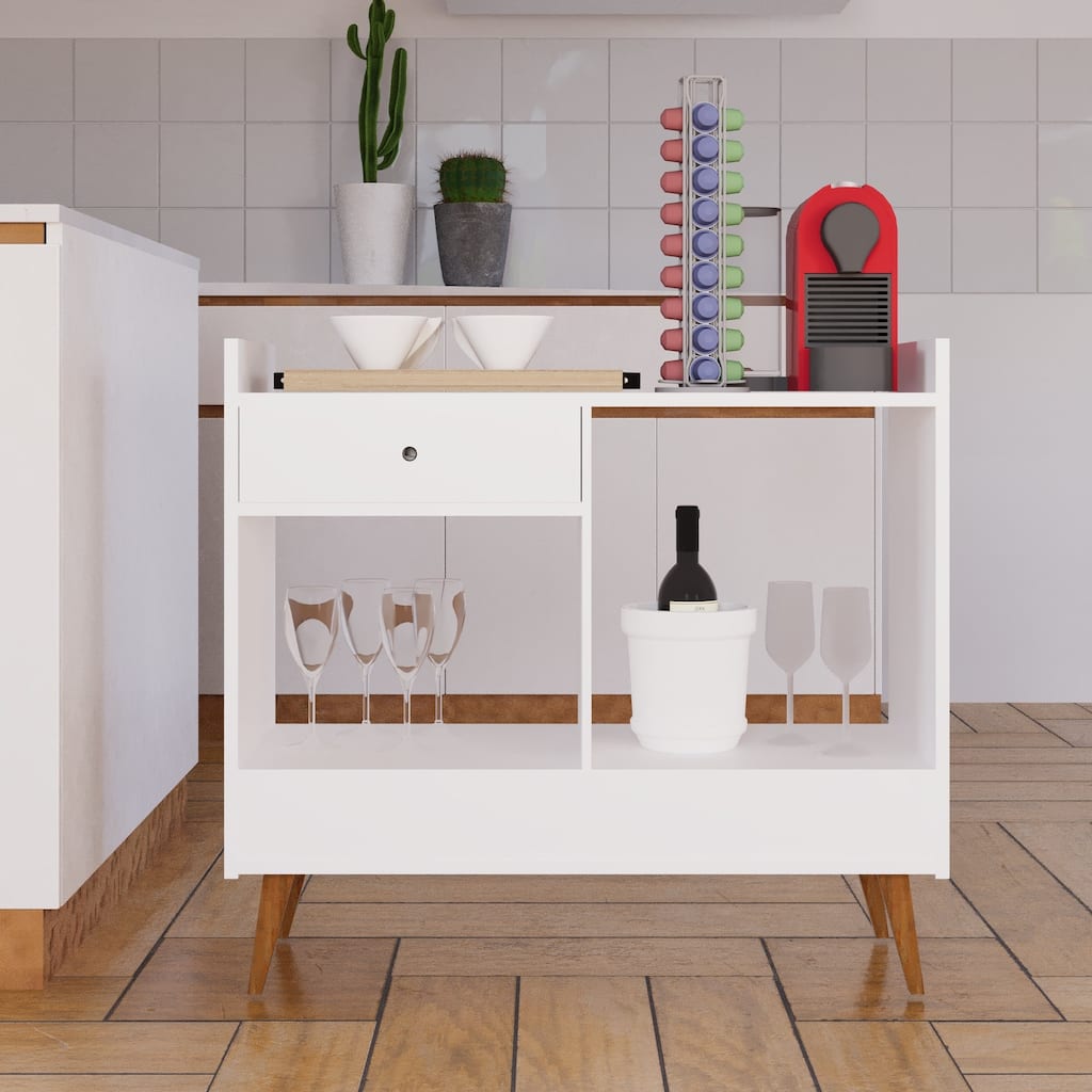 Boahaus Bar Cabinet Modern Wood Storage Shelves