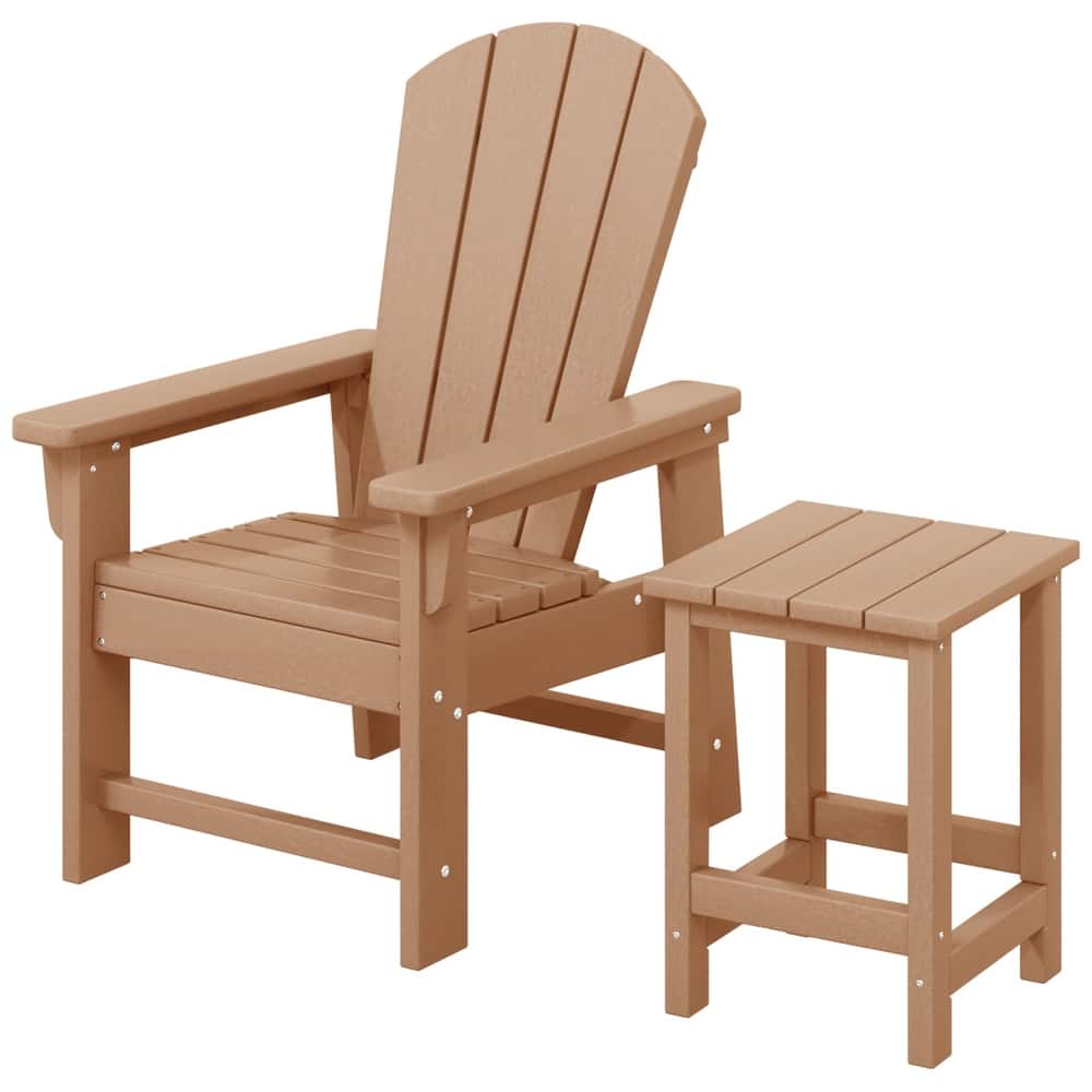Laguna Kids Outdoor Poly Adirondack Chair With Side Table 2-Piece Set