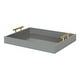 preview thumbnail 85 of 93, Kate and Laurel Lipton Polished Metal Handle Decorative Tray 16.5x12.25x3.25 - Grey