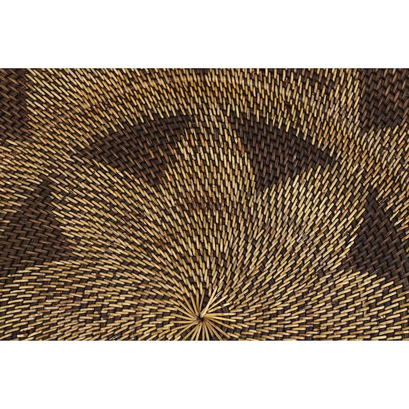 Rattan Plate Handmade Woven Floral Basket Home Wall Decor - Set of 3 Light Brown or Brown - Roche River Decor