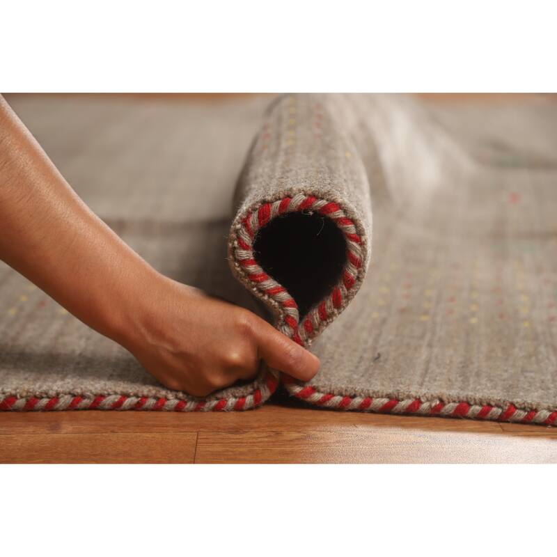 Hand Knotted Oriental 100% Wool Carpet Tribal Tribal Brown Gabbeh Area Rug - 9' 9'' X 7' 11''