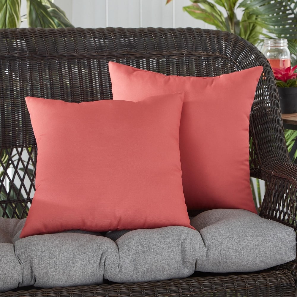 Outdoor 17-inch Square Polyester Accent Pillow (Set of 2)