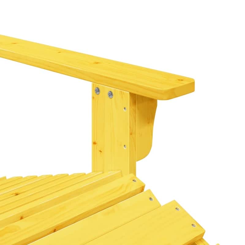 vidaXL Adirondack Chair Yellow Solid Fir Wood Medium Ergonomic - 57.3 x 27.2 x 35.6 in