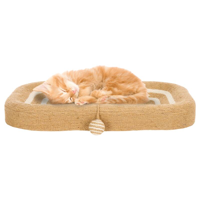 SAFAVIEH Home Natural Ivory 16"W x 24"L x 4"H Cat Scratch Toy SquareJute Bed - 16''W x 24''L x 4''H