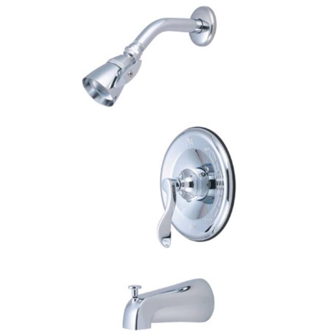 Kingston Brass NuFrench Tub and Shower Trim Package with Brass Shower
