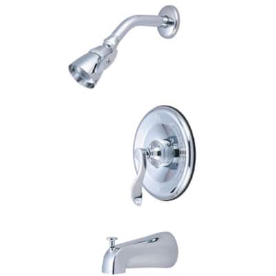 Kingston Brass NuFrench Tub and Shower Trim Package with Brass Shower